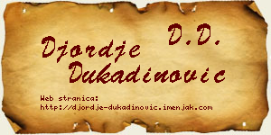 Đorđe Dukadinović vizit kartica